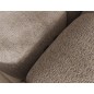 Canapé d'angle convertible en tissu bouclette beige luxe 5 places LEONI, angle droit (vu de face)