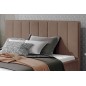 Lit double en tissu velours de qualité luxe, AUDE, marron, 180x200