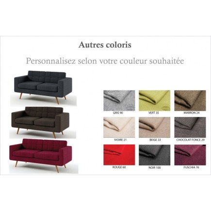 Canapé 3 places en tissu de qualité YVON, personnalisé