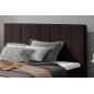 Lit double en tissu velours de qualité luxe, AUDE, chocolat, 200x200
