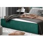 Lit double en tissu velours de qualité luxe, AUDE, vert, 200x200