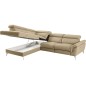 Canapé d'angle relax en 100% tout cuir de luxe italien avec relax électrique et coffre -, 5/6 places SORENTO, beige, angle gauch