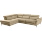 Canapé d'angle relax en 100% tout cuir de luxe italien avec relax électrique et coffre -, 5/6 places SORENTO, beige, angle gauch