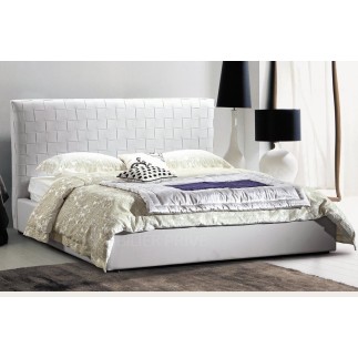 Lit en cuir italien de luxe ORPHEE, blanc