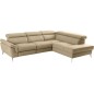 Canapé d'angle relax en 100% tout cuir de luxe italien avec relax électrique et coffre, 5/6 places SORENTO, beige, angle droit (