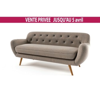 Canapé 3 places en tissu de qualité ZEST, beige