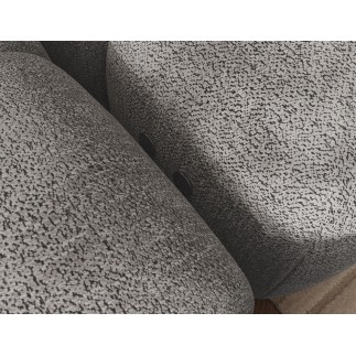 Canapé d'angle convertible en tissu luxe gris 5 places LEONI