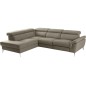 Canapé d'angle relax en 100% tout cuir de luxe italien avec relax électrique et coffre -, 5/6 places SORENTO, taupe, angle gauch