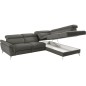 Canapé d'angle relax en 100% tout cuir de luxe italien avec relax électrique et coffre, 5/6 places SORENTO, gris foncé, angle dr