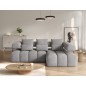 Canapé d'angle convertible en tissu luxe gris 5 places LEONI, angle droit (vu de face) Canapé d'angle convertible en tissu luxe gris 5 places LEONI, angle droit (vu de face)