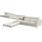 Canapé d'angle relax en 100% tout cuir de luxe italien avec relax électrique et coffre -, 5/6 places SORENTO, ivoire, angle gauc