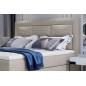 Ensemble boxspring complet tête de lit + sommiers + matelas + surmatelas VISTA de VENESETTI - tissu luxe beige - 140 x 200 cm, 1