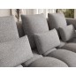 Canapé d'angle convertible en tissu luxe gris 5 places LEONI, angle droit (vu de face) Canapé d'angle convertible en tissu luxe gris 5 places LEONI, angle droit (vu de face)