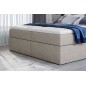 Ensemble boxspring complet tête de lit + sommiers + matelas + surmatelas VISTA de VENESETTI - tissu luxe beige - 180 x 200 cm, 1