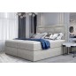 Ensemble boxspring complet tête de lit + sommiers + matelas + surmatelas VISTA de VENESETTI - tissu luxe gris - 140 x 200 cm, 14