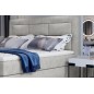 Ensemble boxspring complet tête de lit + sommiers + matelas + surmatelas VISTA de VENESETTI - tissu luxe gris - 160 x 200 cm, 16