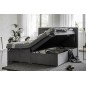 Ensemble boxspring complet tête de lit + sommiers + matelas + surmatelas VISTA de VENESETTI - tissu luxe gris foncé - 160 x 200