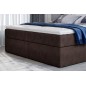 Ensemble boxspring complet tête de lit + sommiers + matelas + surmatelas VISTA de VENESETTI - tissu luxe chocolat - 140 x 200 cm