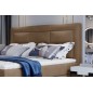 Ensemble boxspring complet tête de lit + sommiers + matelas + surmatelas VISTA VELOURS de VENESETTI - tissu velours luxe marron