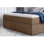 Ensemble boxspring complet tête de lit + sommiers + matelas + surmatelas VISTA VELOURS de VENESETTI - tissu velours luxe marron