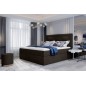 Ensemble boxspring complet tête de lit + sommiers + matelas + surmatelas VISTA VELOURS de VENESETTI - tissu velours luxe chocola