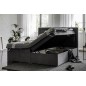 Ensemble boxspring complet tête de lit + sommiers + matelas + surmatelas VISTA VELOURS de VENESETTI - tissu velours luxe chocola