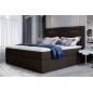 Ensemble boxspring complet tête de lit + sommiers + matelas + surmatelas VISTA VELOURS de VENESETTI - tissu velours luxe chocola