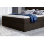 Ensemble boxspring complet tête de lit + sommiers + matelas + surmatelas VISTA VELOURS de VENESETTI - tissu velours luxe chocola