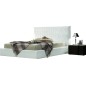 Lit en cuir italien de luxe ORPHEE, blanc, 140x190