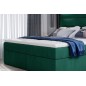 Ensemble boxspring complet tête de lit + sommiers + matelas + surmatelas VISTA VELOURS de VENESETTI - tissu velours luxe vert -
