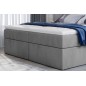 Ensemble boxspring complet tête de lit + sommiers + matelas + surmatelas VISTA VELOURS de VENESETTI - tissu velours luxe gris -
