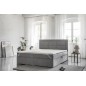 Ensemble boxspring complet tête de lit + sommiers + matelas + surmatelas VISTA VELOURS de VENESETTI - tissu velours luxe gris -