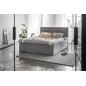 Ensemble boxspring complet tête de lit + sommiers + matelas + surmatelas VISTA VELOURS de VENESETTI - tissu velours luxe gris -