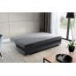 Canapé 3 places convertible tissu gris et simili noir, coffre, CALIN