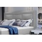 Ensemble boxspring complet tête de lit + sommiers + matelas + surmatelas VISTA VELOURS de VENESETTI - tissu velours luxe gris -