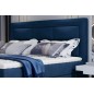 Ensemble boxspring complet tête de lit + sommiers + matelas + surmatelas VISTA VELOURS de VENESETTI - tissu velours luxe bleu -