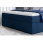 Ensemble boxspring complet tête de lit + sommiers + matelas + surmatelas VISTA VELOURS de VENESETTI - tissu velours luxe bleu -