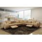 Canapé d'angle en cuir italien 7 places EXCELIA, beige, angle droit Canapé d'angle en cuir italien 7 places EXCELIA, beige, angle droit