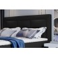 Ensemble boxspring complet tête de lit + sommiers + matelas + surmatelas VISTA de VENESETTI - simili cuir noir - 160 x 200 cm, 1