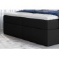 Ensemble boxspring complet tête de lit + sommiers + matelas + surmatelas VISTA de VENESETTI - simili cuir noir - 160 x 200 cm, 1