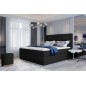 Ensemble boxspring complet tête de lit + sommiers + matelas + surmatelas VISTA de VENESETTI - simili cuir noir - 180 x 200 cm, 1