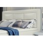 Ensemble boxspring complet tête de lit + sommiers + matelas + surmatelas VISTA de VENESETTI - simili cuir ivoire - 160 x 200 cm,