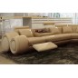 Canapé d'angle en cuir italien 7 places EXCELIA, beige, angle droit Canapé d'angle en cuir italien 7 places EXCELIA, beige, angle droit
