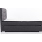 Ensemble boxspring complet tête de lit + sommiers + matelas + surmatelas INAYA de VENESETTI - tissu luxe gris foncé - 140x200 cm