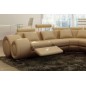 - Canapé d'angle en cuir italien 7 places EXCELIA, beige, angle gauche - Canapé d'angle en cuir italien 7 places EXCELIA, beige, angle gauche