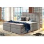Ensemble boxspring complet tête de lit + sommiers + matelas + surmatelas INAYA de VENESETTI - tissu luxe noir - 140x200 cm