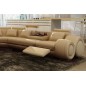 - Canapé d'angle en cuir italien 7 places EXCELIA, beige, angle gauche - Canapé d'angle en cuir italien 7 places EXCELIA, beige, angle gauche