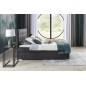 Ensemble boxspring complet tête de lit + sommiers + matelas + surmatelas INAYA de VENESETTI - tissu luxe gris foncé - 160x200 cm