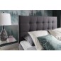 Ensemble boxspring complet tête de lit + sommiers + matelas + surmatelas INAYA de VENESETTI - tissu luxe gris foncé - 160x200 cm