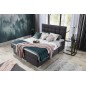 Ensemble boxspring complet tête de lit + sommiers + matelas + surmatelas INAYA de VENESETTI - tissu luxe gris foncé - 160x200 cm